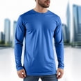 thumbnail image 4 of GEWSEY Long Sleeve Shirts for Men UPF 50+ Sun Shirts UV Protection Rash Guard Swim Shirts Fishing Summer Athletic (Blue, L), 4 of 9
