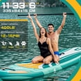 thumbnail image 3 of Santasup Inflatable Stand Up Paddle Board with SUP Accessories, Big Wide Anti-Slip EVA Deck, Waterproof Bag, Colorful Green 11' Sup Boards for Adults & Youth of All Skill Levels, 3 of 7
