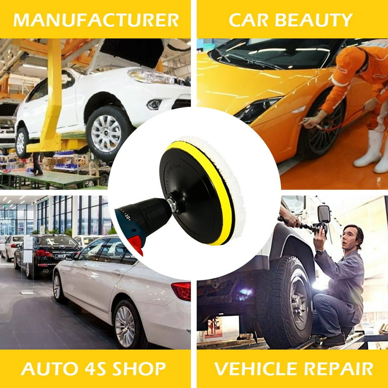 SPTA 4Inch / 5Inch / 6Inch Wool Felt Polishing Pads M14 Thread Felt Wheel Flocking Buffing Pad Car Paint Finish Polishing Disk