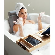 Everlasting Comfort Bath Pillow Fast Drying Bathtub Cushion for Head, Neck and Back, Gray