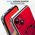thumbnail image 4 of Compatible with iPhone 15 Case 2023 (Support for Magsafe)  Gradient Case with Wireless Charger, Gradient Glass Back with Screen Protector for Girls Women -Red, 4 of 14