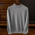thumbnail image 2 of ZCFZJW Men's Mock Turtleneck Long Sleeve T Shirts Basic Casual Knitted Half Neck Thermal Lightweight Pullover Sweater L, 2 of 7