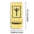 thumbnail image 2 of Stainless Steel Elder Futhark Elhaz Rune Classic Slim Money Clip Credit Card Holder, 2 of 2