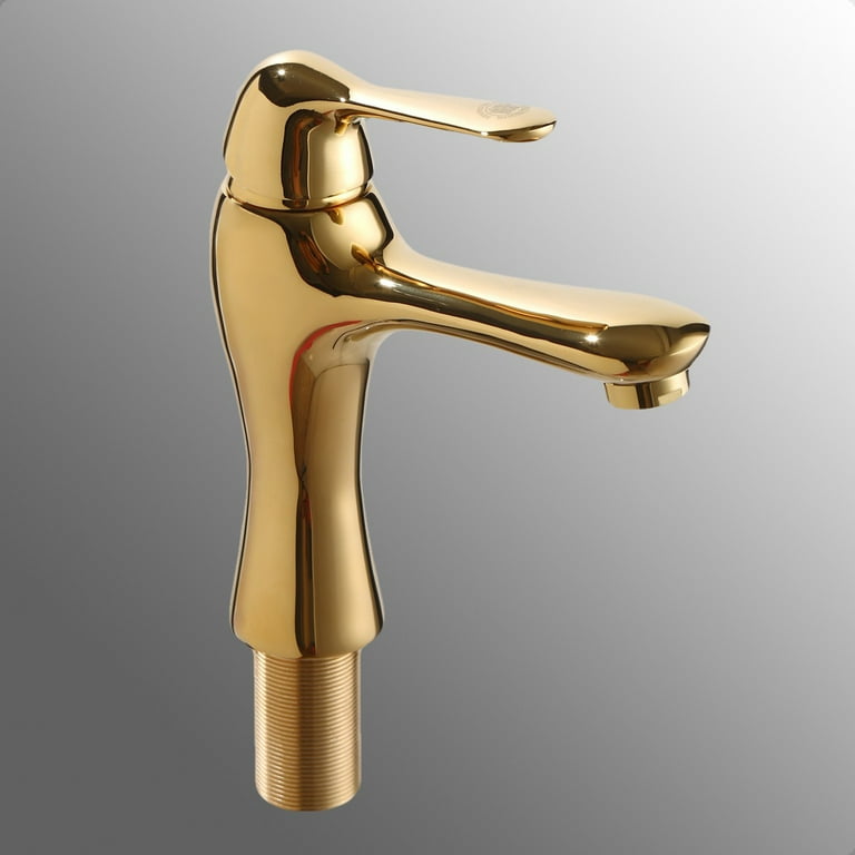 Elegant Brass Single Hole Bathroom Faucet 7 in. Height Tap