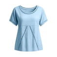 thumbnail image 4 of GUACER Womens Eyelet Lace Crew Neck Tops Short Sleeve Hollow Out Boho Blouses Summer Relaxed Fit Shirts, 4 of 5