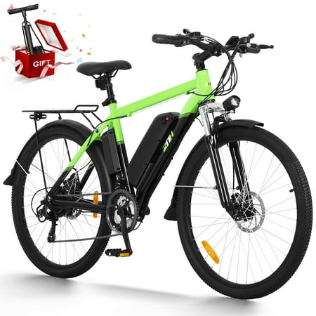 ZNH Electric Bike for Adults, Ebike 26" 350W Electric Mountain Bicycle for Men Women with 36V 10Ah Removable Lithium-Ion Battery, Professional Shimano 21-Speed,Green