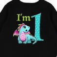 thumbnail image 3 of Inktastic Blue and Pink Baby Dragon First Birthday Baby Fleece Bodysuit, 3 of 4