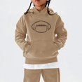 thumbnail image 2 of CPNG Girls Hooded Sweatshirt Football Print Long Sleeve Hoodie Pullover Top Trendy Comfy Daily Casual Loose Sweatshirts, 2 of 6