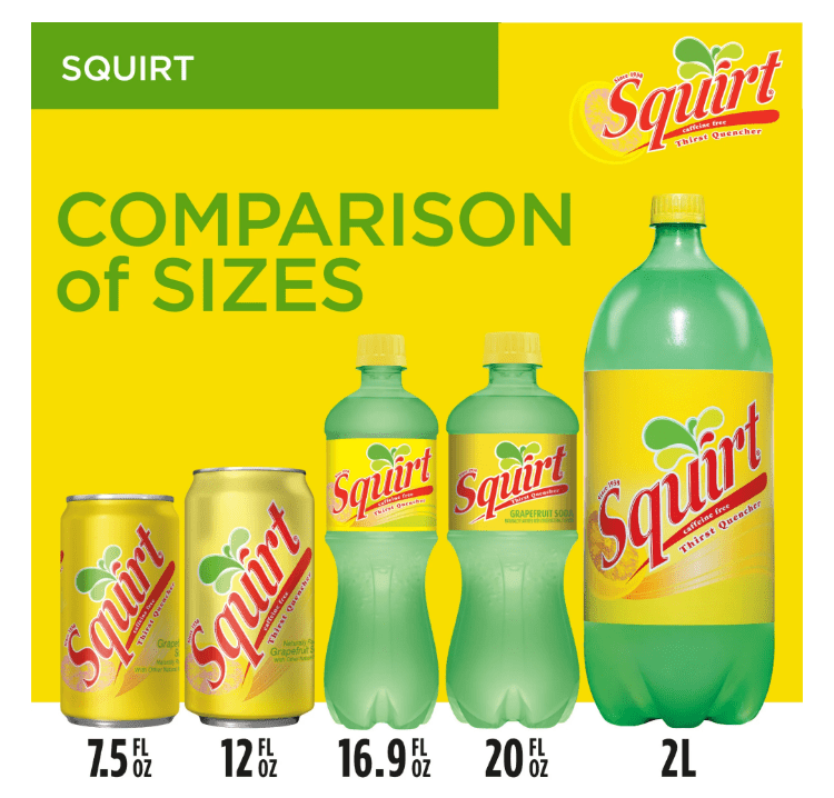 Squirt Caffeine Free Grapefruit Soda Pop, 20 fl oz Bottle (6-Pack)
