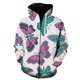 thumbnail image 1 of Sudadera con capucha y cremallera con estampado de mariposas de dibujos animados para primavera y otoño para hombre y mujer, sudadera de gran tamaño con estampado 3D, sudadera con capucha moderna que, 1 of 6