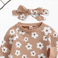 thumbnail image 5 of HCNTES Baby Girl Clothes Winter Toddler Girls Clothes Fall Winter Outfit Sets, Baby Girl Long Sleeve Round Neck Floral Drawstring Pants 0 6 12 18 24 Months 2T 3T 2 Piece, 5 of 5