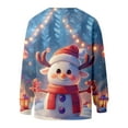 thumbnail image 4 of Fiaer Christmas Womens Sweaters Oversized Button down Jackets Crew Neck Snowman Printed Long Sleeve Cardigans Loose Fit Funny Graphic Tops 2-Blue XL, 4 of 5