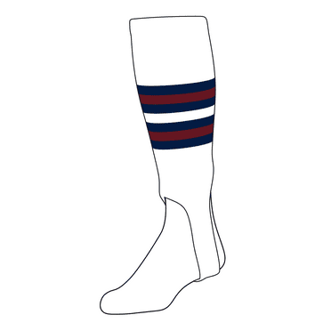 TCK Baseball Stirrups Medium (200I, 5in) White, Navy, Cardinal
