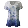 thumbnail image 3 of DPTALR T-Shirt à Col en V Imprimé pour Femmes Manches Courtes Tee Décontracté Blouse, 3 of 5