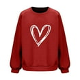 thumbnail image 4 of kkbbma Liquidation à Moins de 1$ Chandails en Molleton Imprimé Cœur pour Femmes Automne Décontracté Manches Longues Hauts Confortables Légers Col Rond Chandail, 4 of 4