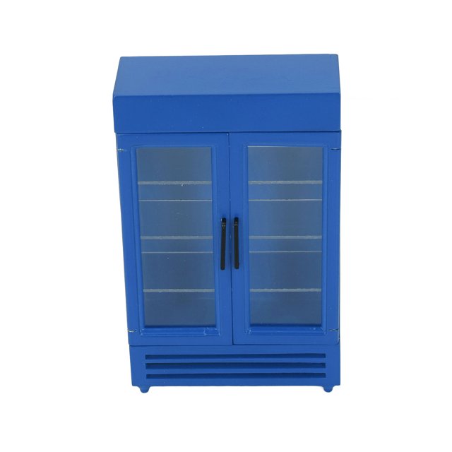 Wood Dollhouse Fridge, Dollhouse Refrigerator Exquisite Workmanship Double Door Simulation Safe Keeps Attention Easy To Store Portable For 1:12 Dollhouse