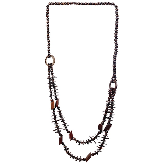 Shisuyan Layered Statement Necklace Coconut Shell Design For For Beach Weddings And Everyday Wear Present For