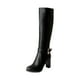 thumbnail image 2 of Zapatos de mujer Cremallera lateral Color sólido Hebilla de cinturón Tacones altos Moda resistente al desgaste Clásico Botas de cuero hasta la rodilla Wmkox8yii hfjk2274, 2 of 5