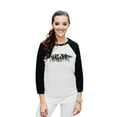 thumbnail image 2 of Wander Woman Unisex 3/4 Sleeves Baseball Raglan T-Shirt Tee White Black Medium, 2 of 4
