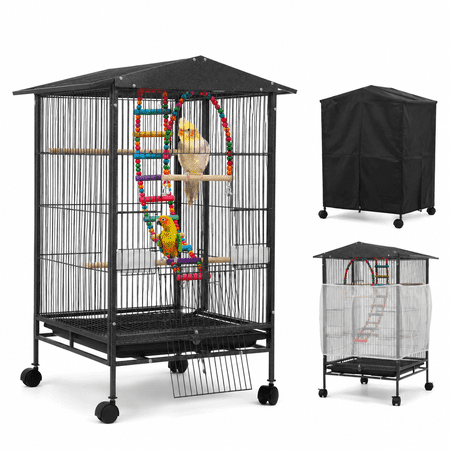 Large Small to Medium Bird Cage for Parakeets, Cockatiels, Conures and Finches