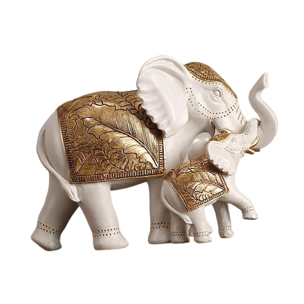 Colección de obras de arte de estatuillas y estatuas de elefantes creativos, esculturas decorativas de animales Madre e hijo