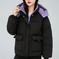 thumbnail image 6 of Hvyesh Womens Winter Puffer Jacket Warm Quilted Hooded Jackets Comfy Stand Collar Zip Up Padded Coat Thermal Outdoor Coat with Pockets, 6 of 7