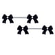 thumbnail image 1 of 1 par de bowknot negro recta pezón barbell anillo 14 calibre dama elegante, 1 of 8