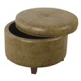 thumbnail image 4 of HomePop Large Leatherette Storage Ottoman - Distressed Brown Faux Leather, 4 of 5