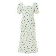 thumbnail image 3 of Lamuusaa Womenacute;s Summer Midi Dress Casual Short Puff Sleeve A-Line Dress Elegant Flowy Dress, 3 of 8