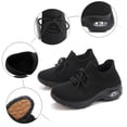 thumbnail image 7 of Orthopedic Sneakers for Women Knit Mesh Slip on Sock Shoes Air Cushion Running Shoes Lightweight Lace up Tennis Shoes Black Size 6.5, 7 of 7