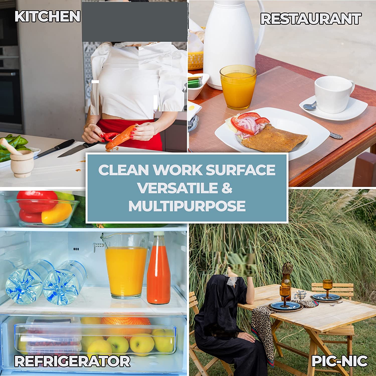 Clearly Elegant Clear Adhesive Plastic Liners with Easy Self-Cutter for Kitchen Counter, Picnic Tables, Shelf & Refrigerator Liners, Arts & Crafts Table Protector, 15.5in x 100ft. 2ml.