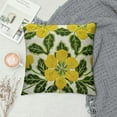 thumbnail image 2 of Nawypu  Flower Farmhouse Decorative Throw Pillow Cover Cottage Floral Green Leaves Pattern, Canvas Cushion Case for Sofa Couch Bed Living Room(Yellow Flowers), 2 of 5