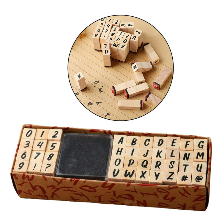 Rubber Stamp Letters Alphabets, Dedoot 70 pcs Alphabet Stamps for Pottery  Vintage Wooden Number and Letter Symbol Alphabet Mini Stamps for Clay  Crafts, Card Making, Kids Painting