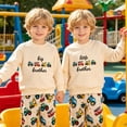 thumbnail image 5 of KEXE Baby Boys' Clothing Sets Toddler Big Little Brother Construction Truck Print Crew Sweatshirt Vehicle Jogger Pants Set(3-4 Years,Beige), 5 of 9