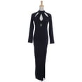 thumbnail image 2 of S/M Fit High Neck Collar Sexy Cut Outs Thigh High Side Slit Dress, 2 of 5