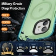 thumbnail image 5 of Strong Magnetic for iPhone 11 Case Compatible with Magsafe, [13FT Drop Resistant] Translucent Matte Skin Feeling Back, Aluminum Alloy Keys Shockproof Phone Case iPhone 11, Light Green, 5 of 14