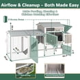 thumbnail image 4 of PETSCOSSET Chicken Coop with Run, Weatherproof Mobile Chicken Tractor Hen House with Wheels, Nesting Box, Gray, 4 of 9
