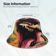 thumbnail image 4 of Reflective Bucket Hat Sun Hats Outdoor Travel Beach Packable Cap , Dinosaur Dino Art, 4 of 5