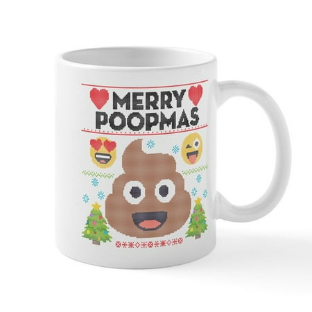 

CafePress - Emoji Merry Poopmas - 11 oz Ceramic Mug - Novelty Coffee Tea Cup
