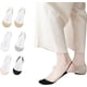 thumbnail image 1 of 6 pares de calcetines invisibles para mujer, de algodón, con puntera, color negro y beige, inserciones de corte alto, 1 of 5