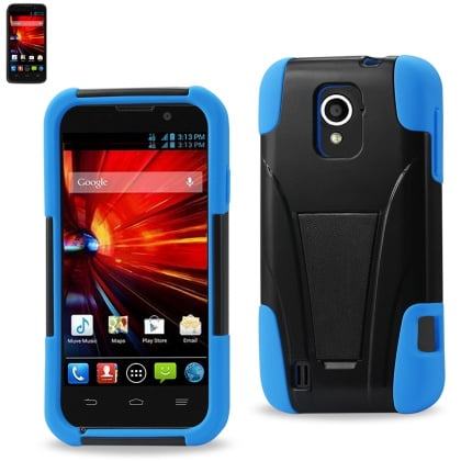 Navy Block - Silicon Case+Protector Case For Zte Source N9511 Navy Black New Type Kickstand