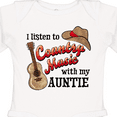 thumbnail image 4 of Inktastic I Listen to Country Music with my Auntie Guitar and Hat Boys or Girls Long Sleeve Baby Bodysuit, 4 of 5