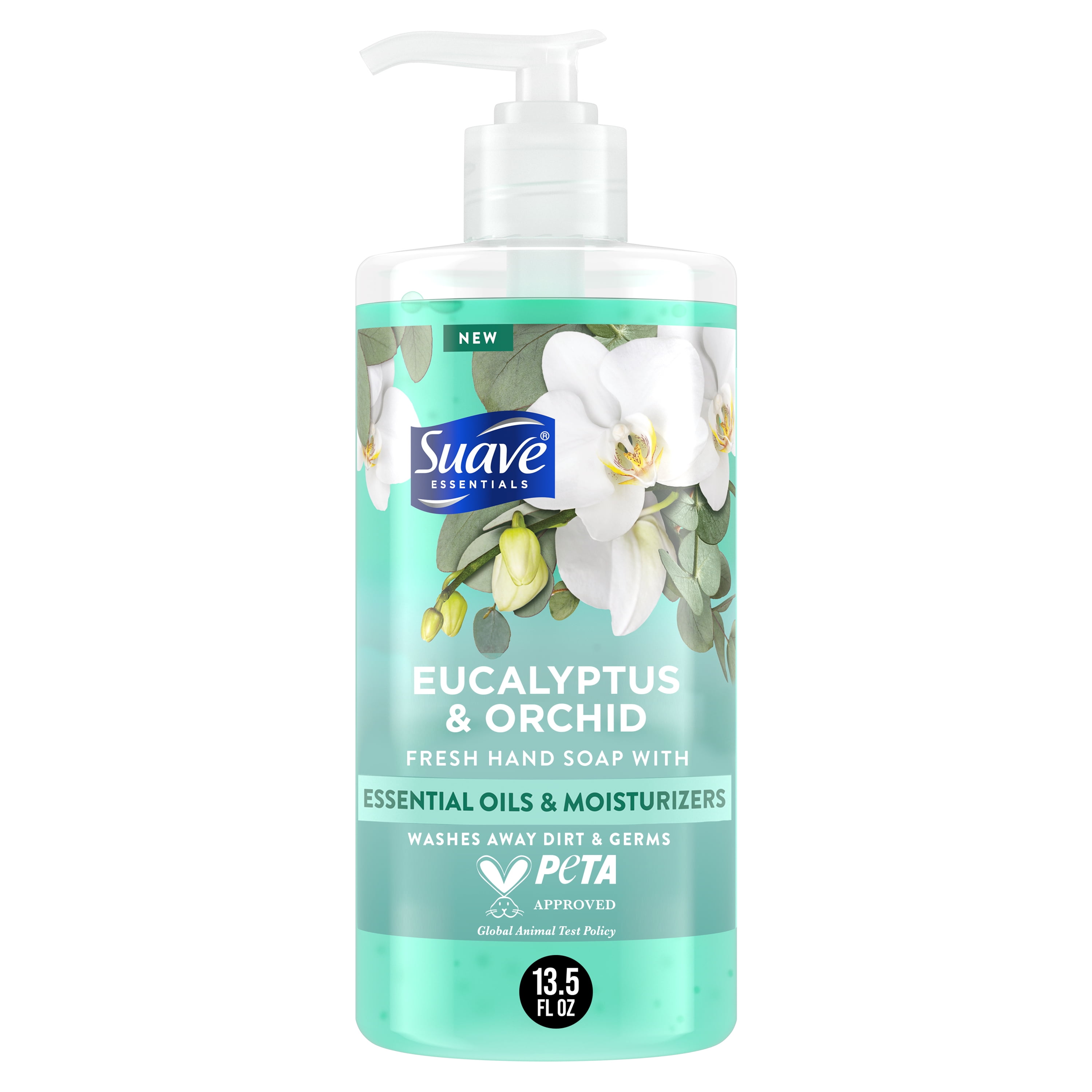 (4 pack) Suave Essentials Liquid Hand Soap, Refreshing Eucalyptus & Orchid, 13.5 fl oz