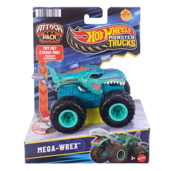 Hot Wheels Monster Trucks Attack Pack Vehicle with Special Action Feature (Styles May Vary)