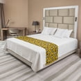 thumbnail image 1 of Floral Bed Runner, Leafy Blossoming Flowers in Greyscale Tones Garden Art, Decorative Accent Bedding Scarf for Hotels Homes and Guestrooms, King, Earth Yellow Grey, by Ambesonne, 1 of 2