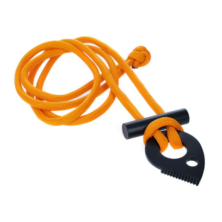 ASR Outdoor Paracord Necklace Serrated Fire Starter - Orange