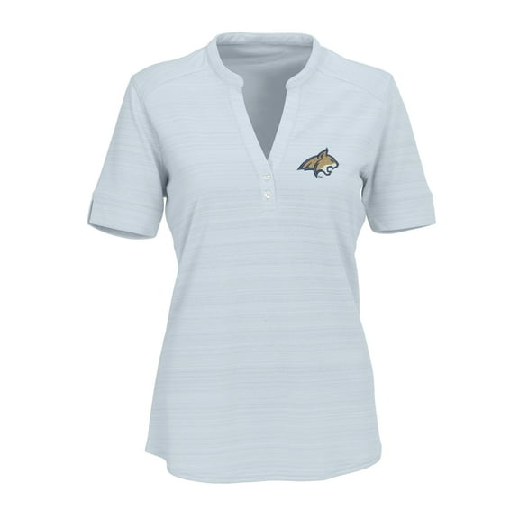 Women's Silver Montana State Bobcats Strata Textured Henley Shirt