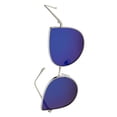 thumbnail image 4 of grinderPUNCH Aviator Vintage Style Lens Womens Adult Round Sunglasses, Silver Blue, 4 of 5