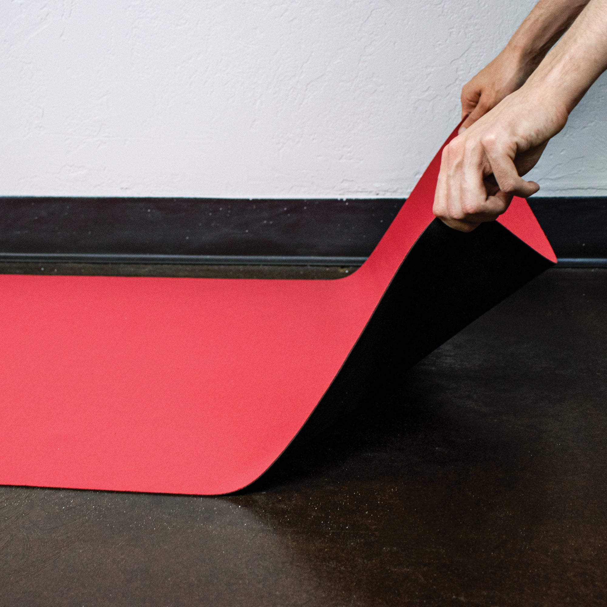 Monster Trucks MT99001RED Natural Rubber/Polyester Professional-Grade 27" x 20ft Floor Runner, Red/Black