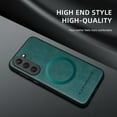 thumbnail image 5 of for Samsung Galaxy S23 Plus Premium PU Leather + TPU Back Case, Magsafe Anti-Scratch Lightweight Ultra Slim Shockproof Protective Anti-Fall Business Phone Case for Samsung Galaxy S23 Plus, Green, 5 of 9